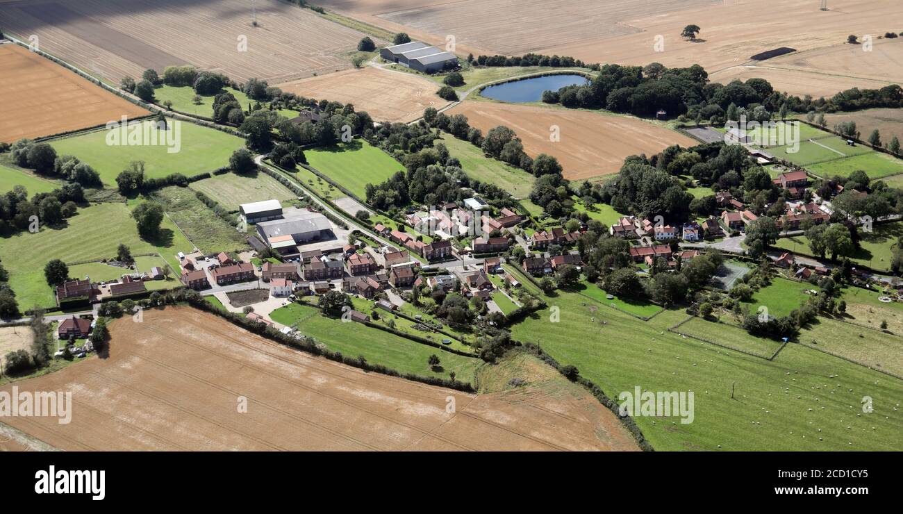 aerial view of the West Lilling, a village near York, North Yorkshire