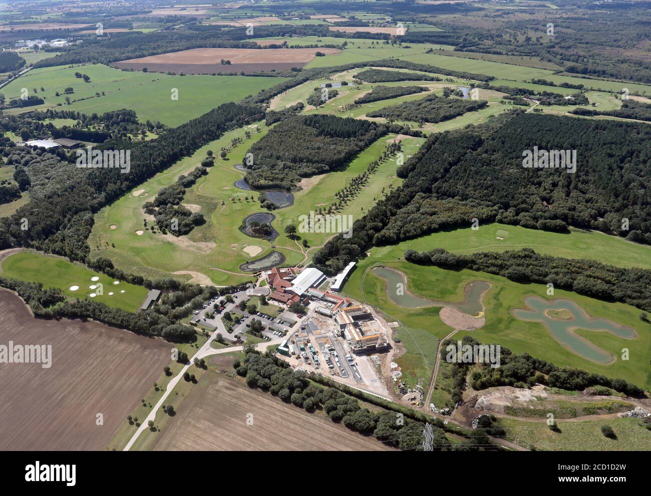 aerial view of Sandburn Hall Golf Course Stock Photo