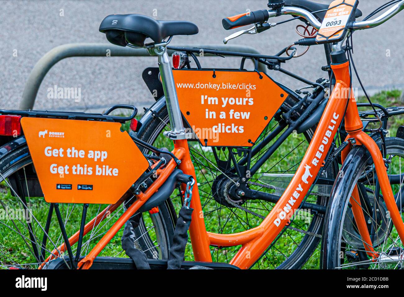 Rental bikes in Munich, Germany Stock Photo