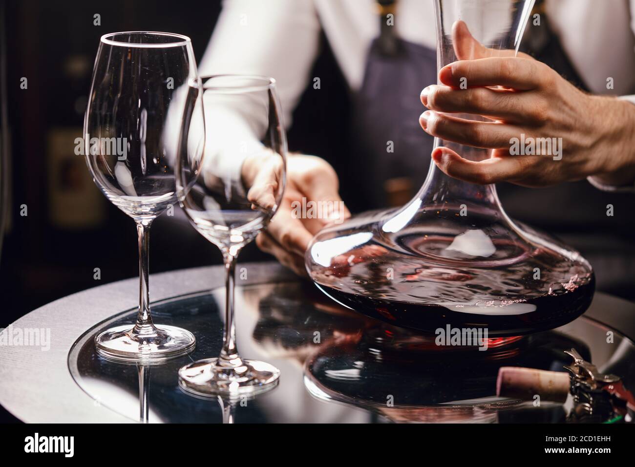 Staff training for sommelier experts. All that is needed is wine