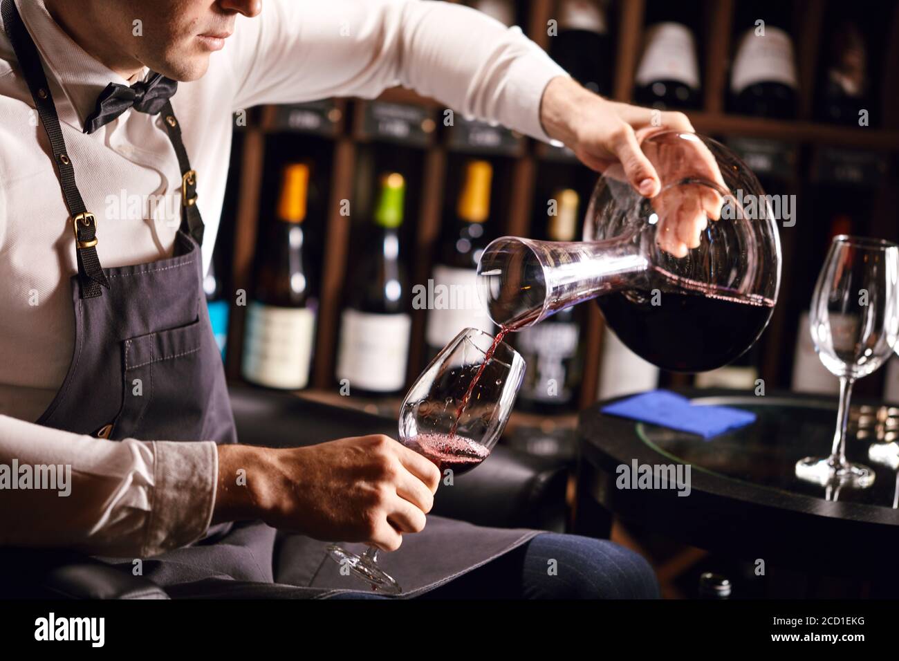 Staff training for sommelier experts. All that is needed is wine