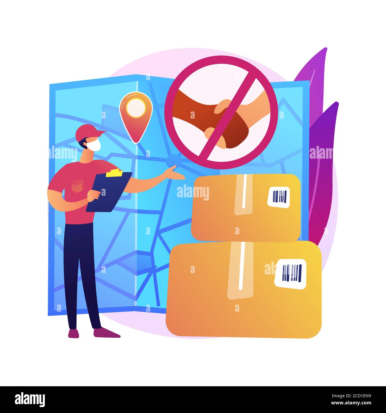 Nocontact pick up and delivery abstract concept vector illustration