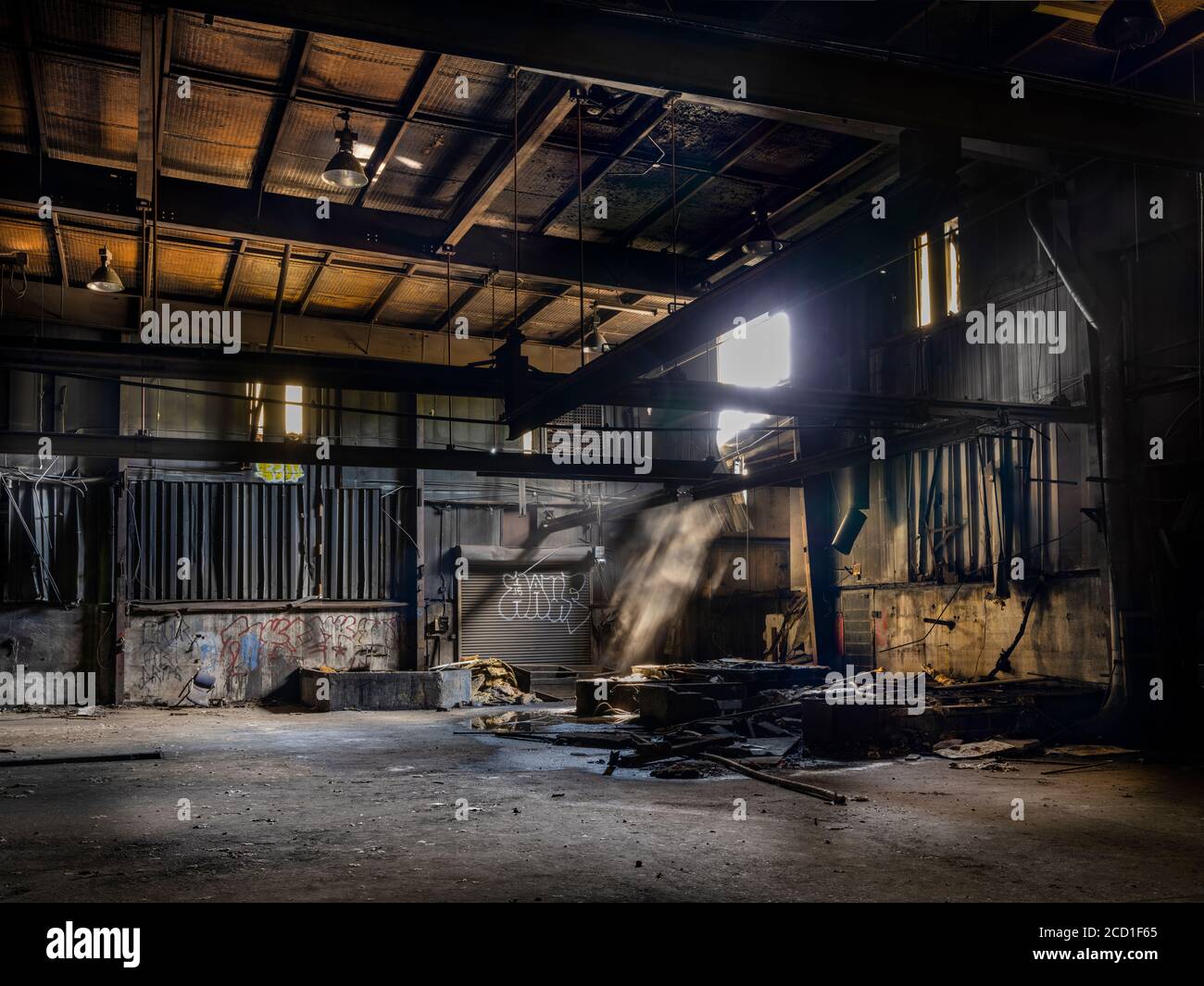 Inside abandoned factory, Conshohocken, Pennsylvania, USA Stock Photo