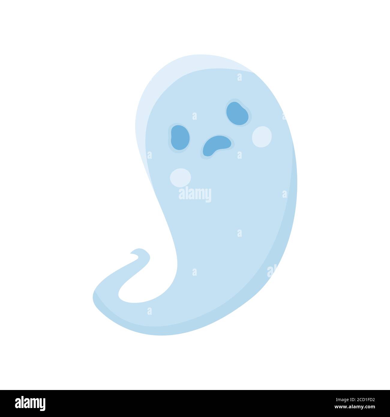 Cartoon cute halloween ghost. Vector illustration. Stock Vector