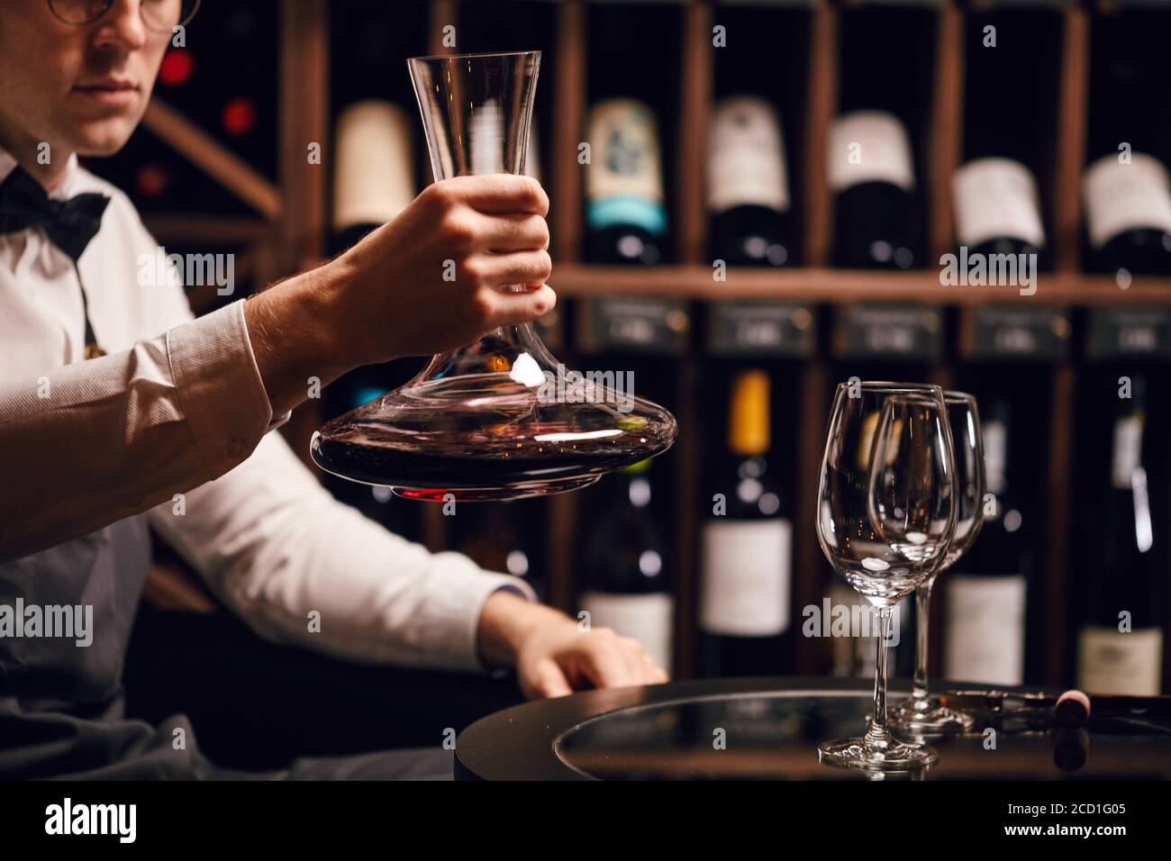 Staff training for sommelier experts. All that is needed is wine