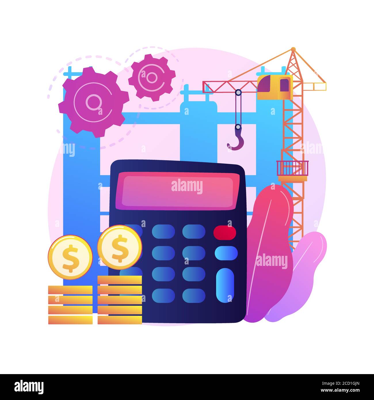Construction costs abstract concept vector illustration. Stock Vector