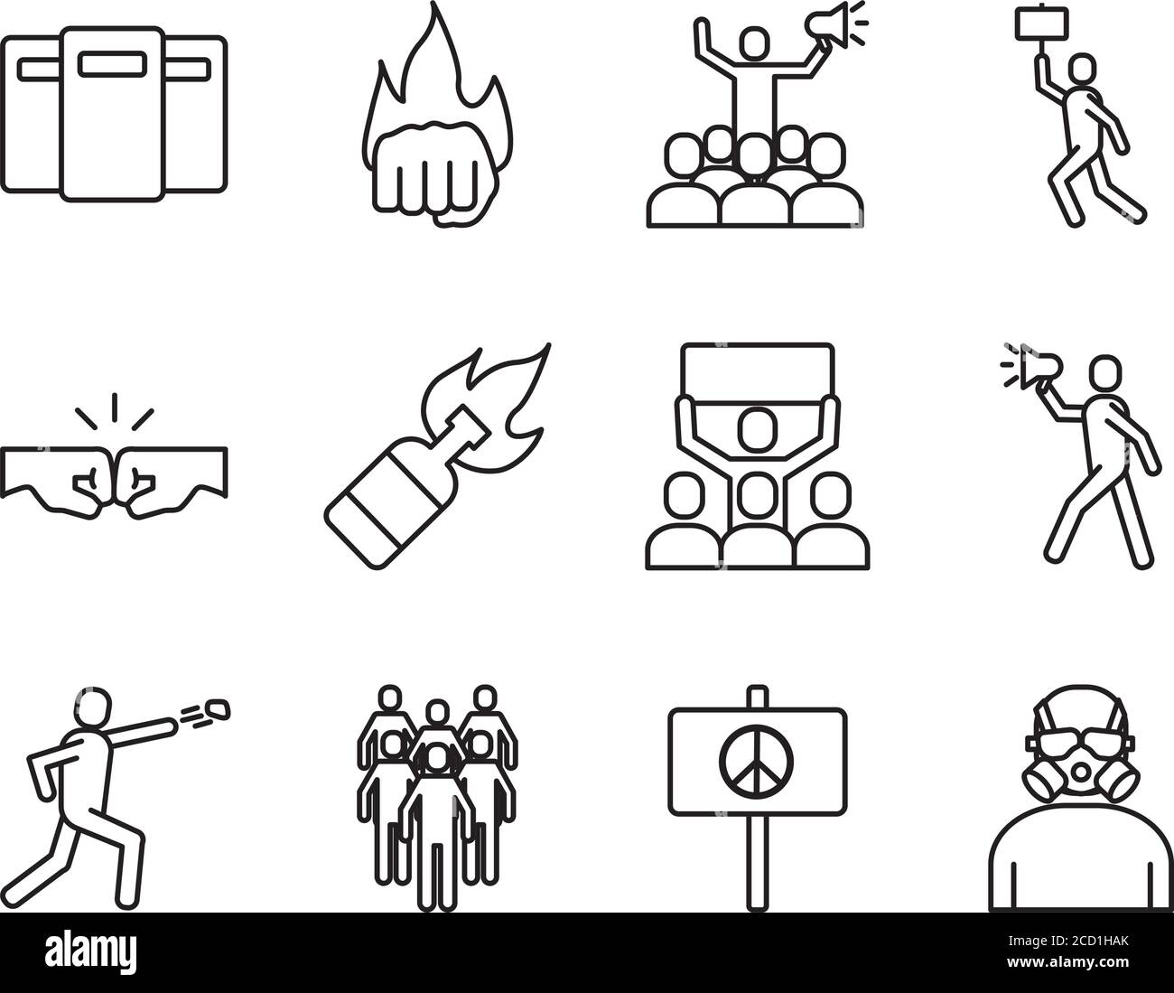 Crowd protest placard walking holding Stock Vector Images - Alamy