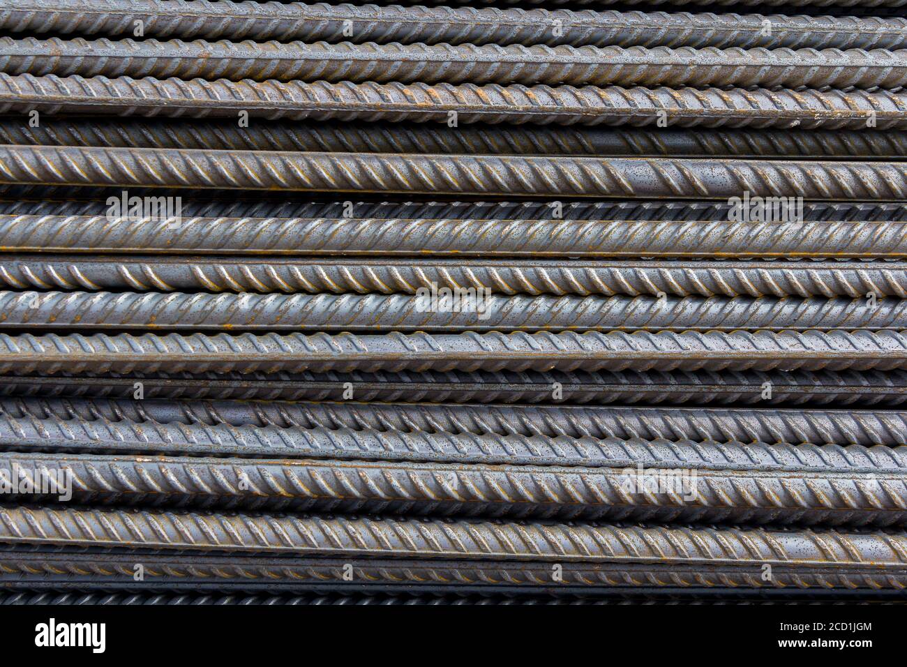 Brand new armature. Reinforcements steel bars stack. Close up steel