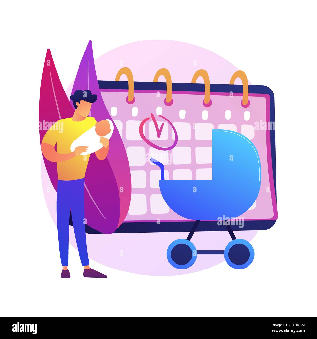 Paternity leave abstract concept vector illustration. Stock Vector