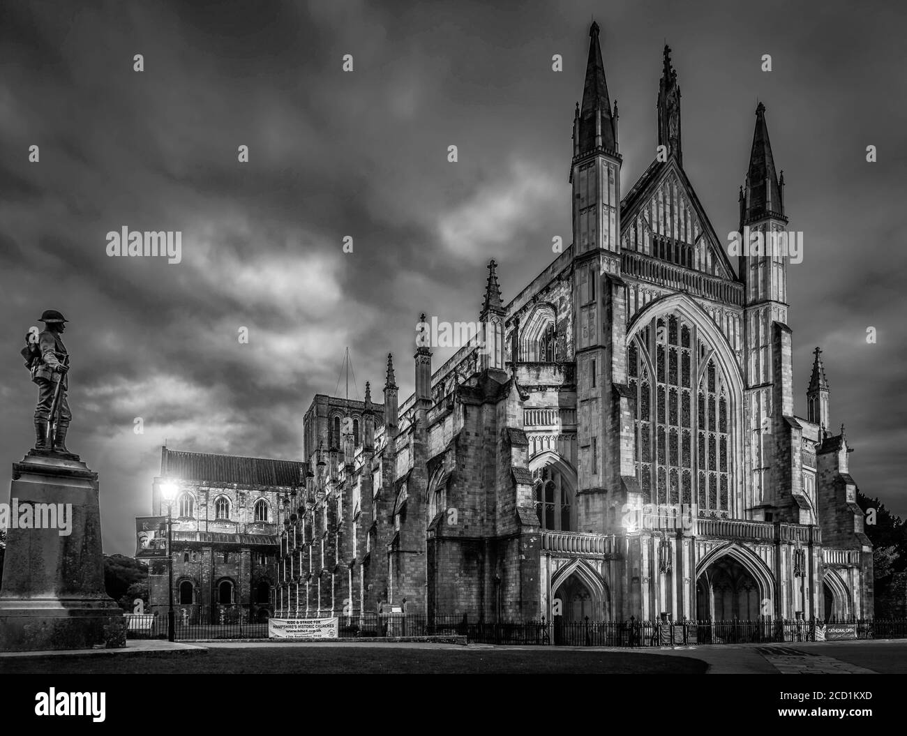 Winchester Cathedral Black & White Stock Photo