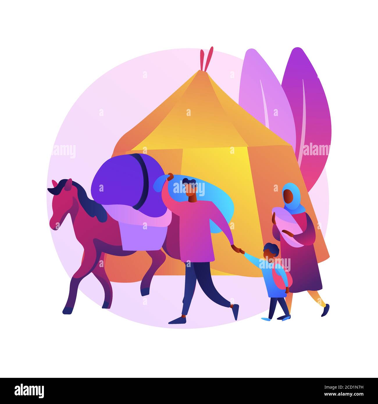 Nomadism abstract concept vector illustration. Stock Vector