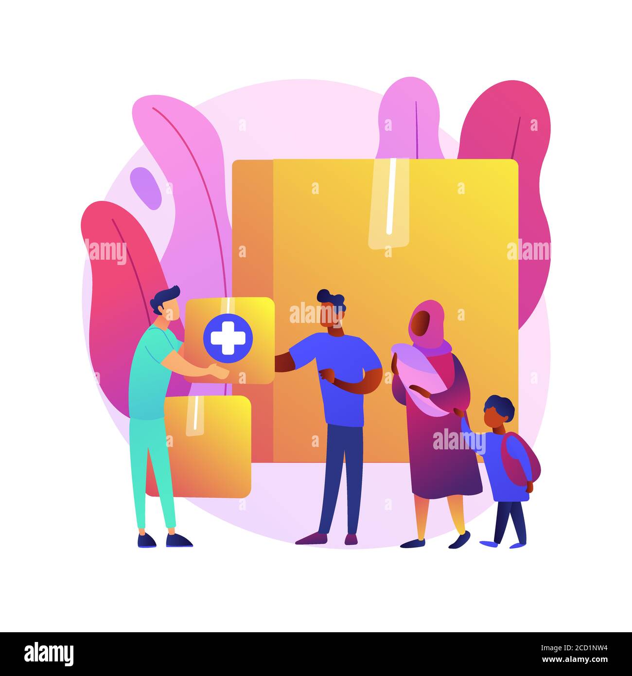 Aid to disadvantaged groups abstract concept vector illustration. Stock Vector