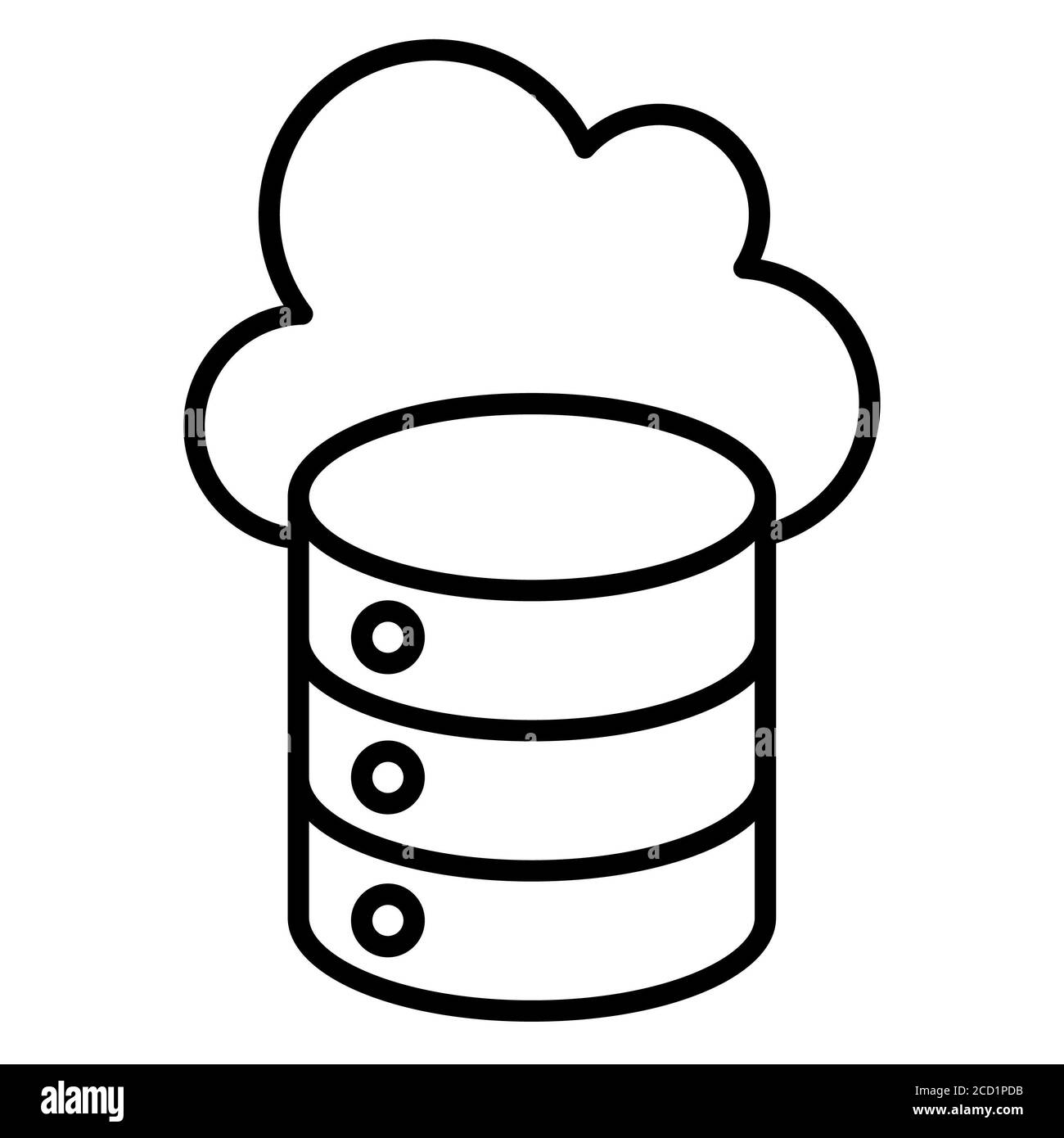 Cloud Storage Data Analytics Line Icon Stock Photo
