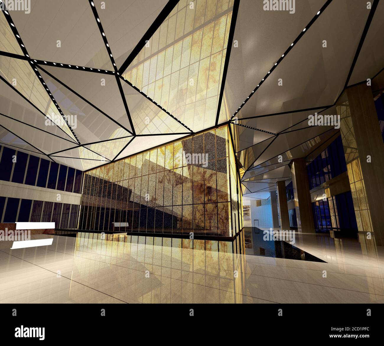 3d render of luxury hotel reception and lobby Stock Photo - Alamy