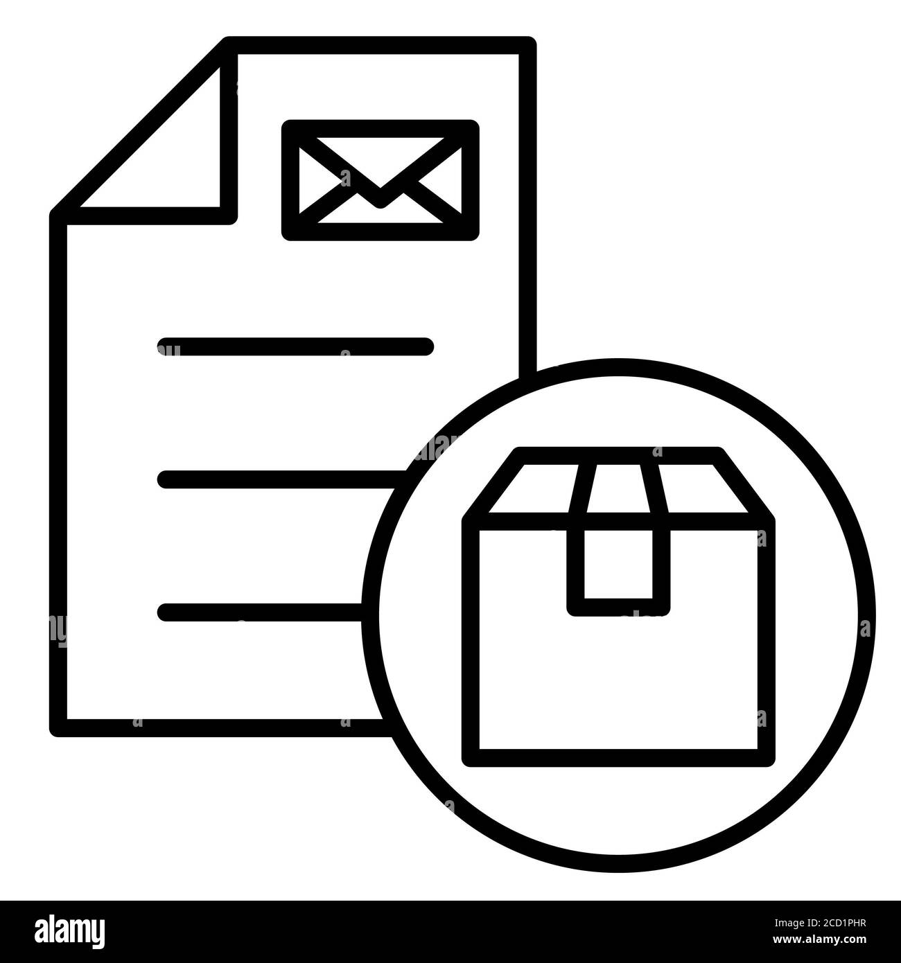 Document Delivery Service Line Icons Stock Photo