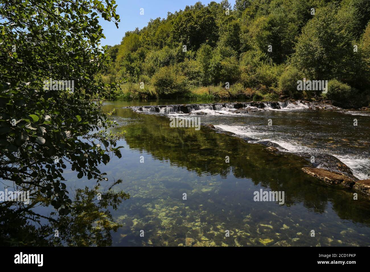 Waterfall In River Beautiful shot of a waterfall in a river Stock Photo - Alamy
