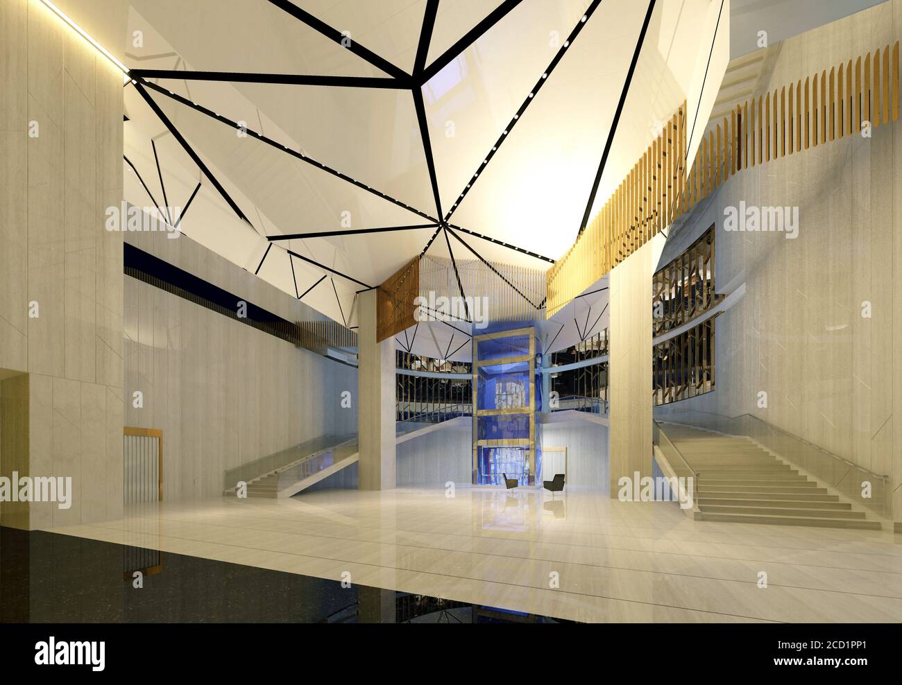 3d render of luxury hotel reception and lobby Stock Photo - Alamy