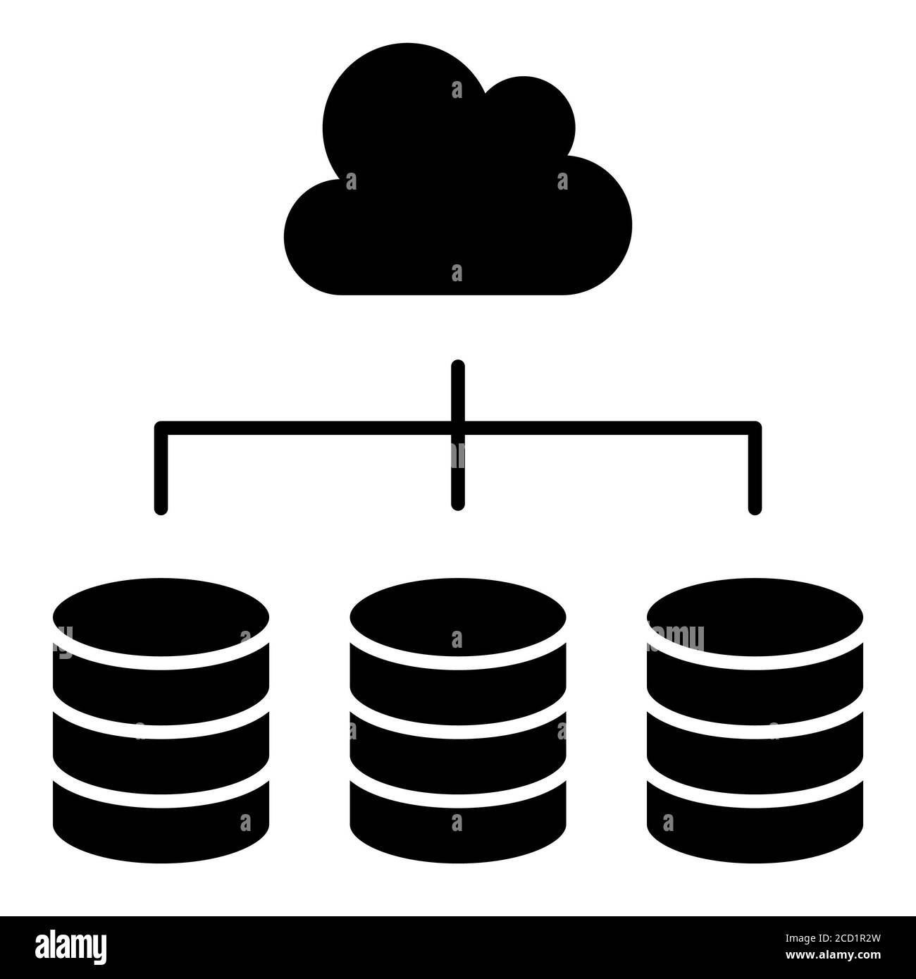 Cloud Sharing Data Analytics Glyph Icon Stock Photo