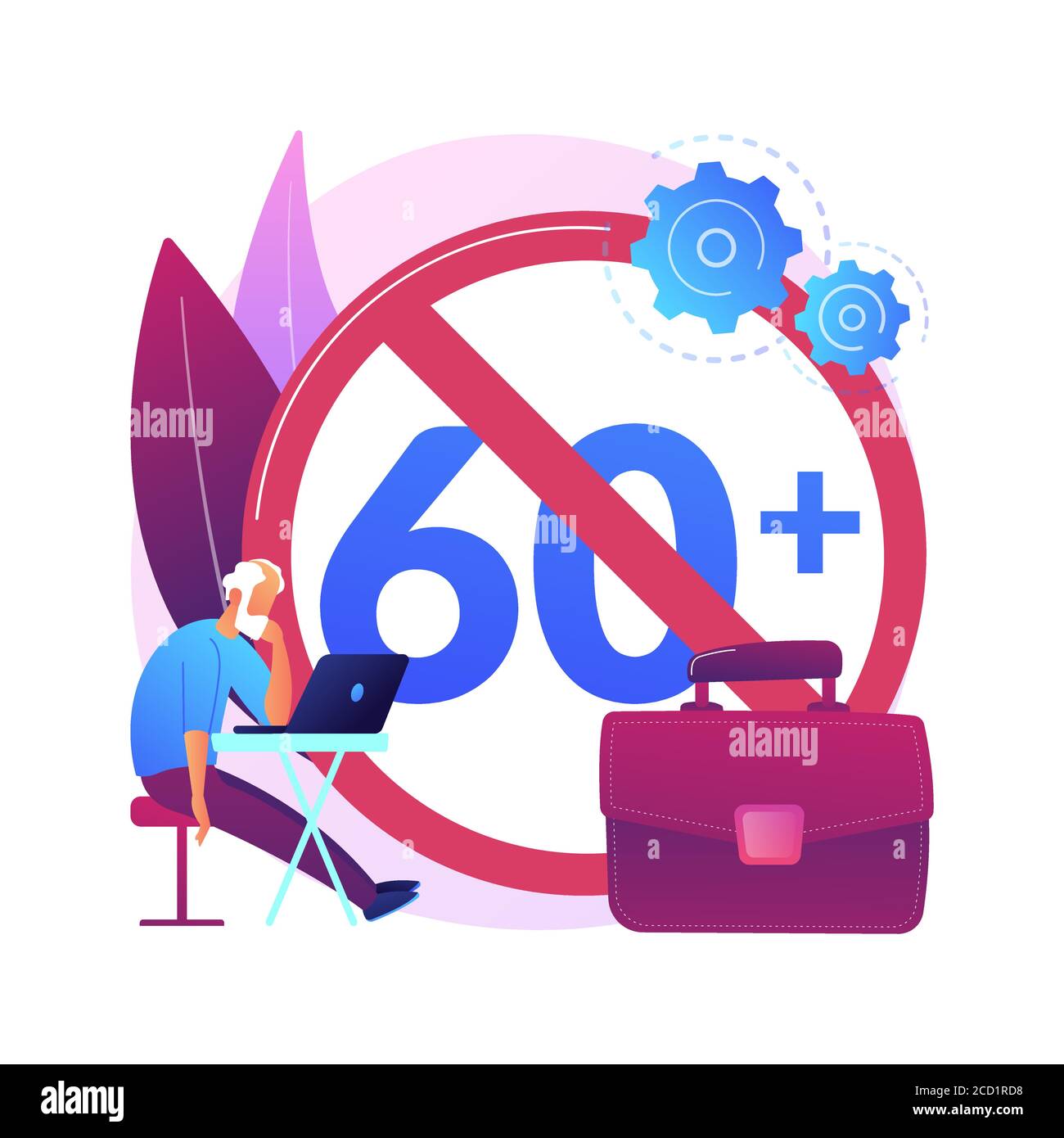 Ageism social problem abstract concept vector illustration. Stock Vector