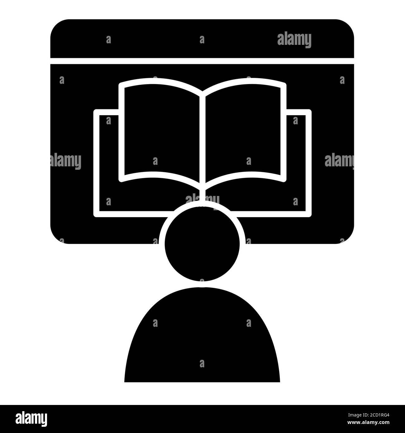 Studying Online Education Glyph Icon Stock Photo