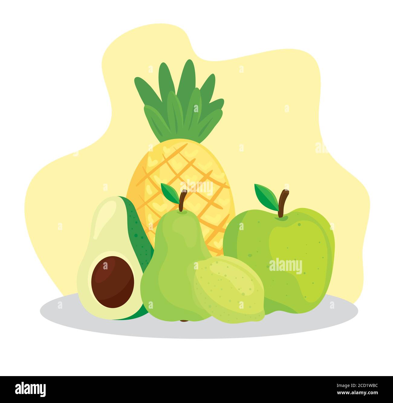pineapple with tropical fresh fruits Stock Vector Image & Art - Alamy