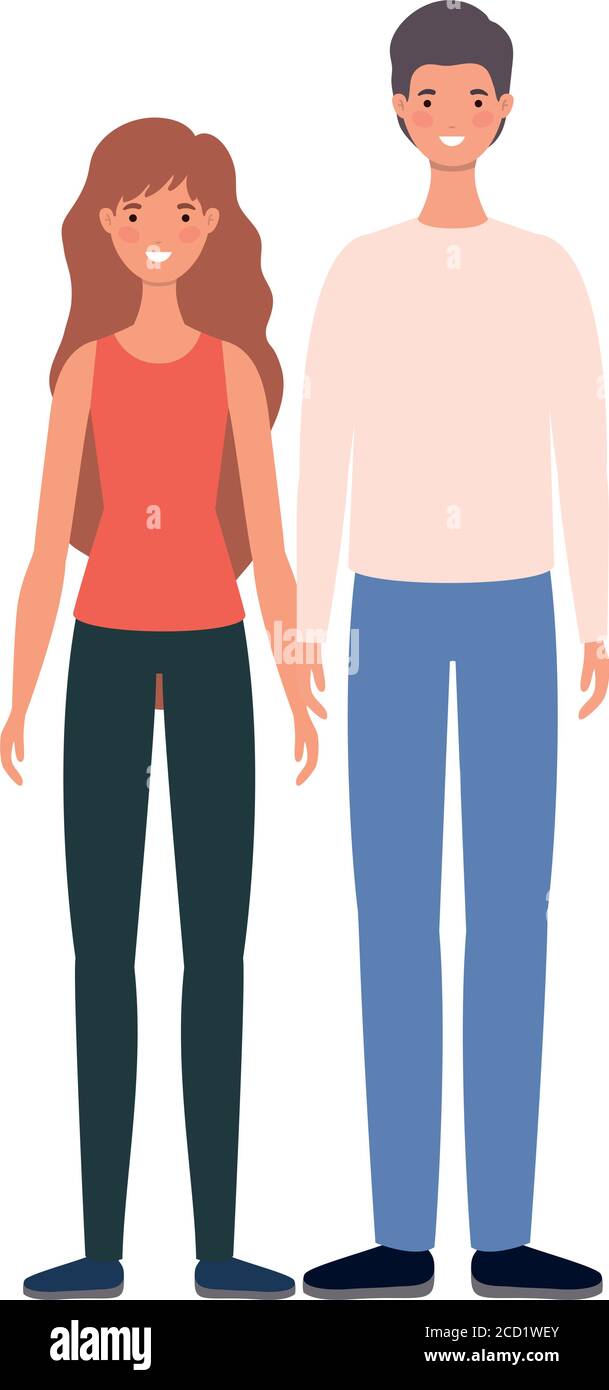 Isolated woman and man avatars cartoons design, Person people and human ...