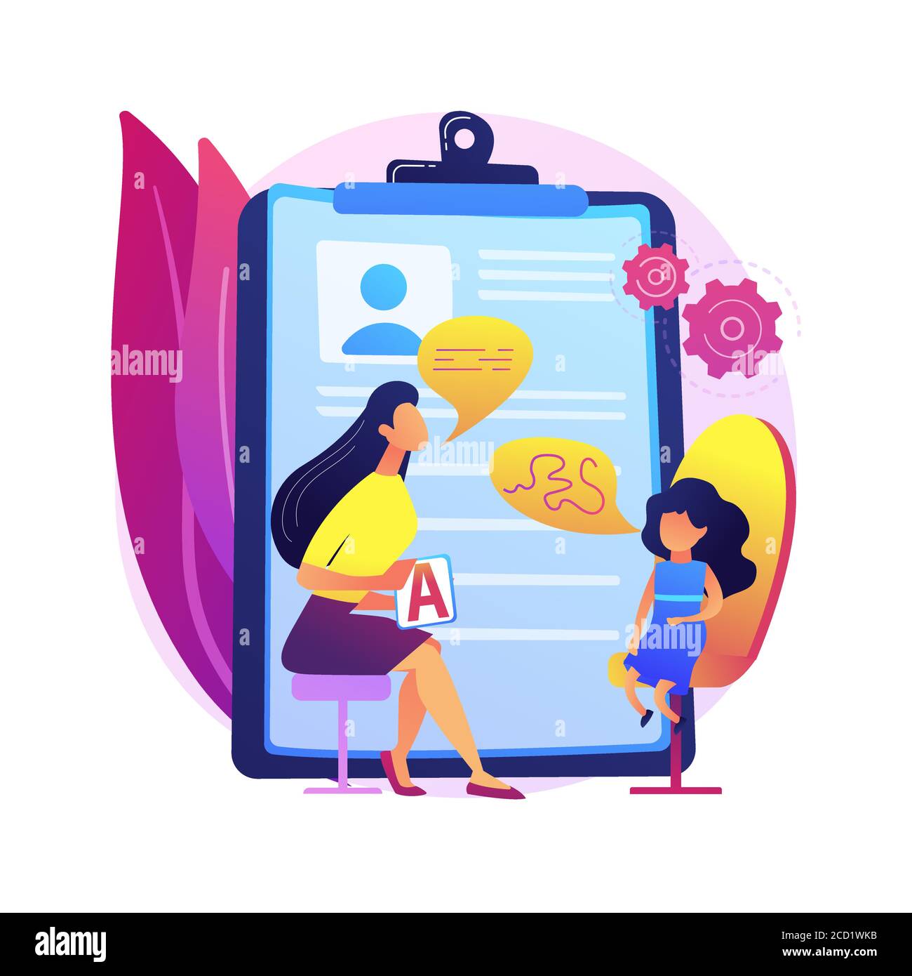 Speech therapy abstract concept vector illustration Stock Vector Image