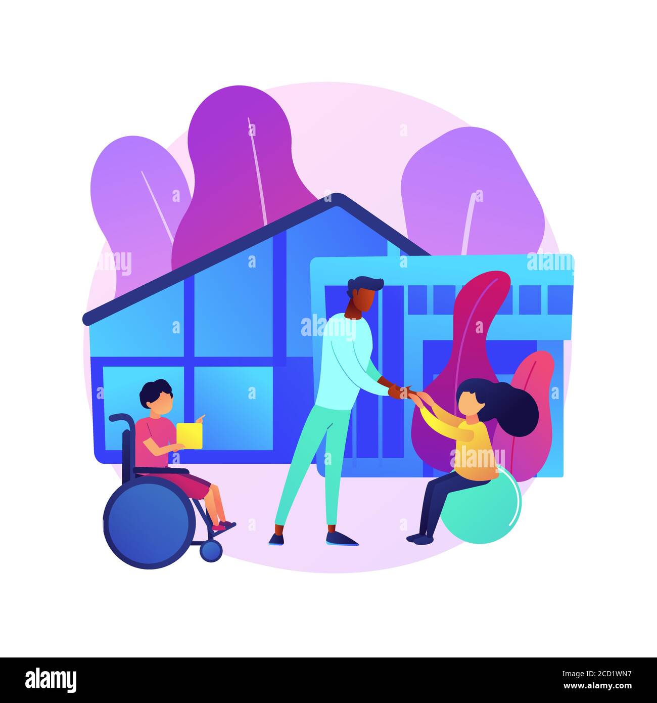 Children rehabilitation center abstract concept vector illustration. Stock Vector