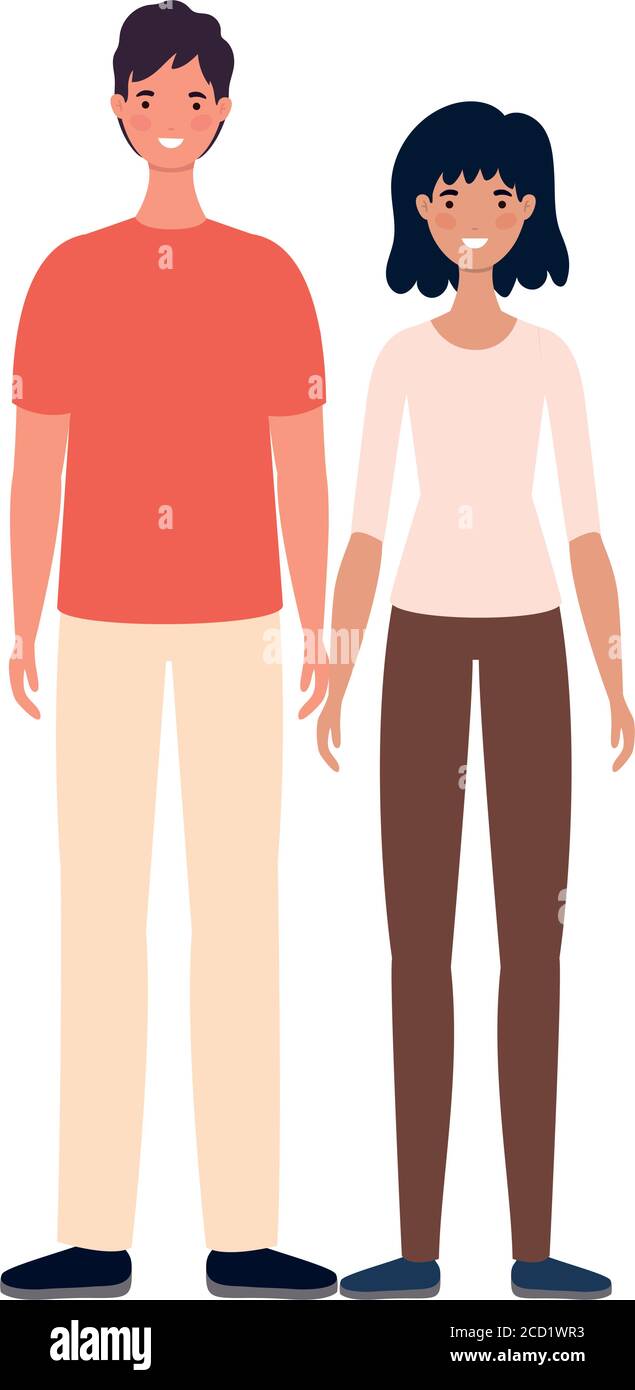 Isolated woman and man avatars cartoons design, Person people and human ...