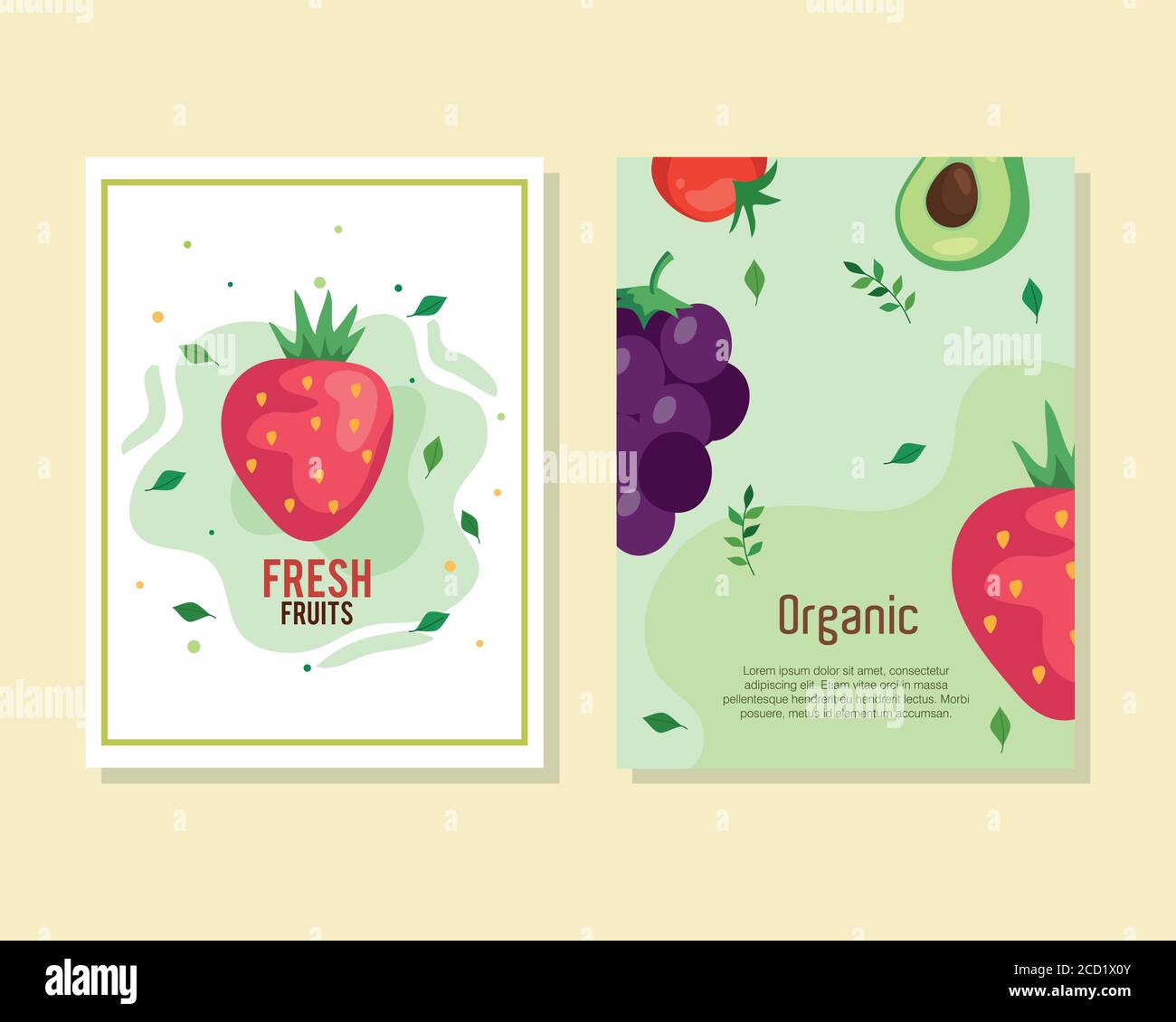 set banners fresh fruits organic Stock Vector Image & Art - Alamy