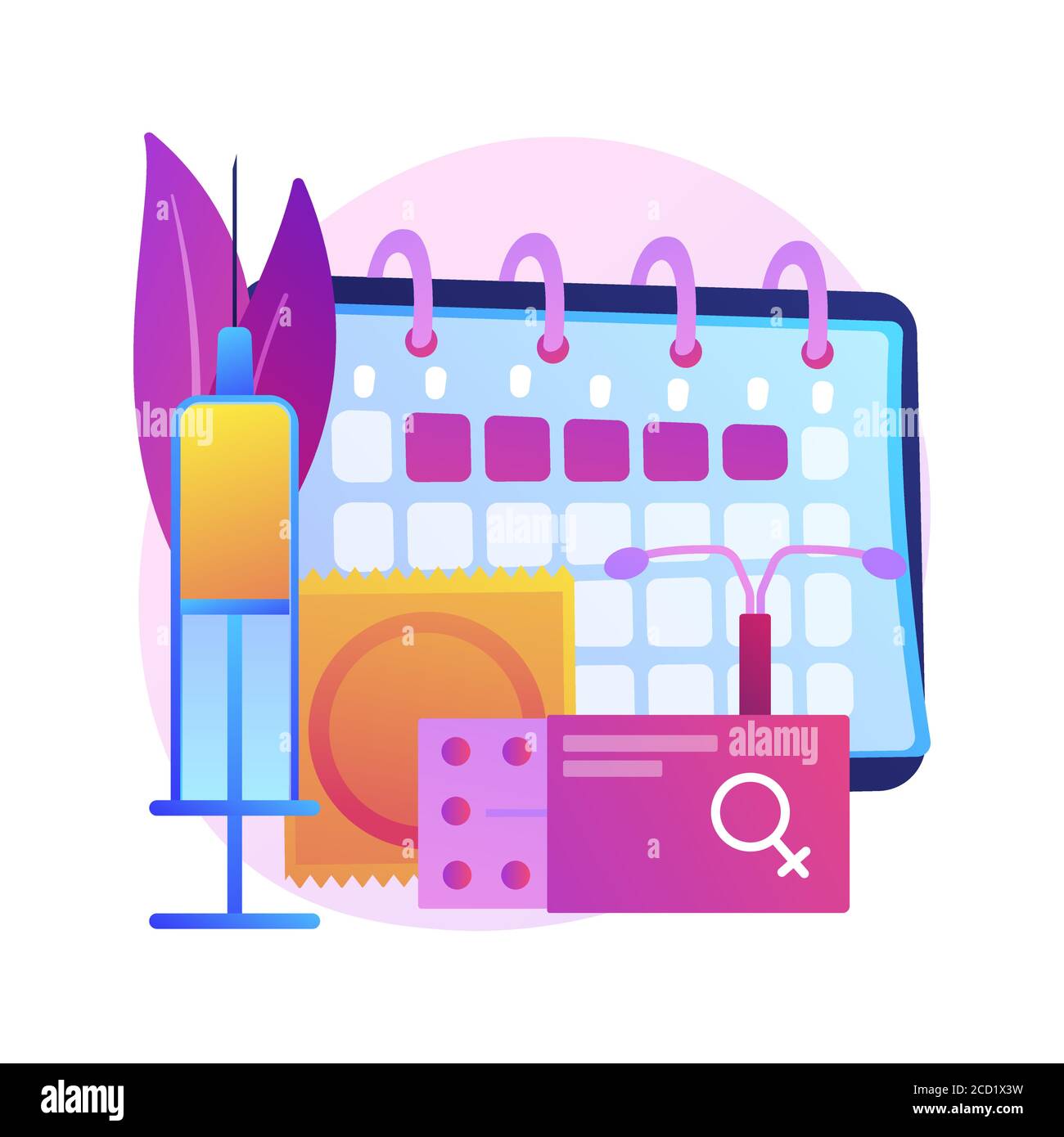 Female contraceptives abstract concept vector illustration. Stock Vector