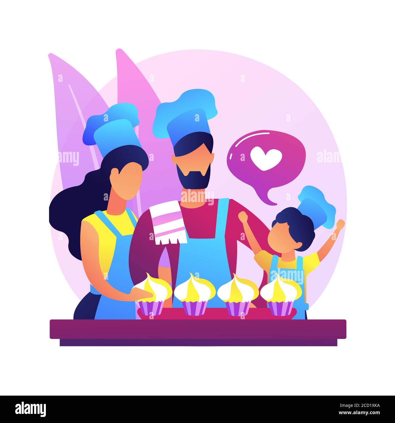 Bake together abstract concept vector illustration. Stock Vector