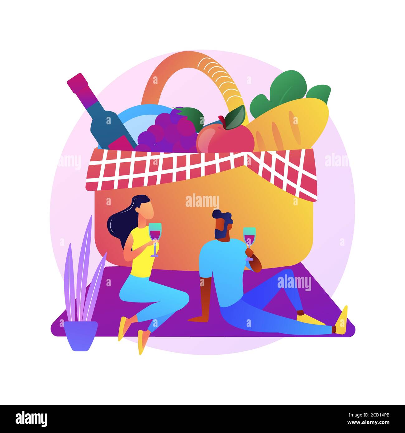 Indoor picnic abstract concept vector illustration. Stock Vector
