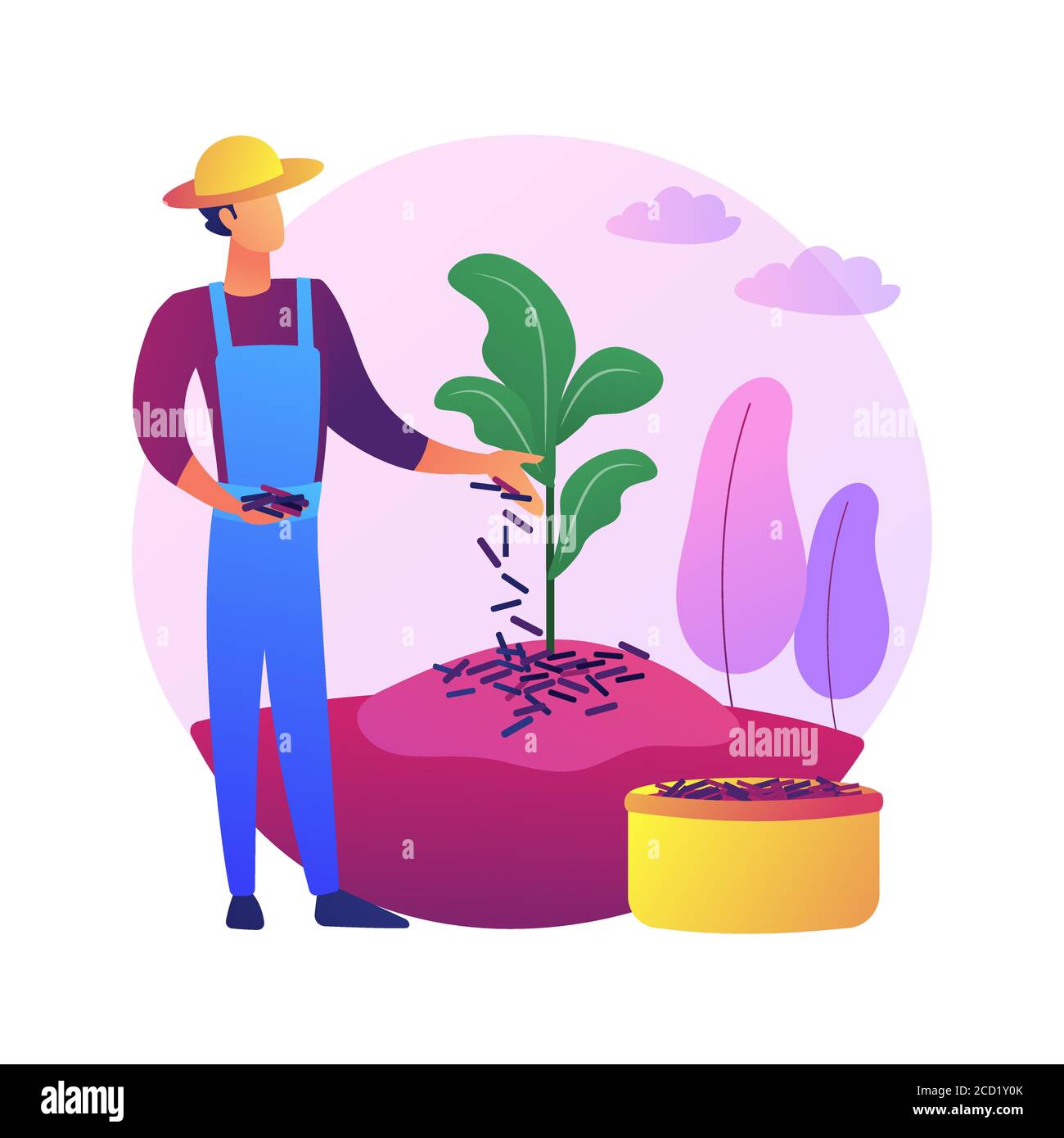 Mulching plants abstract concept vector illustration Stock Vector Image