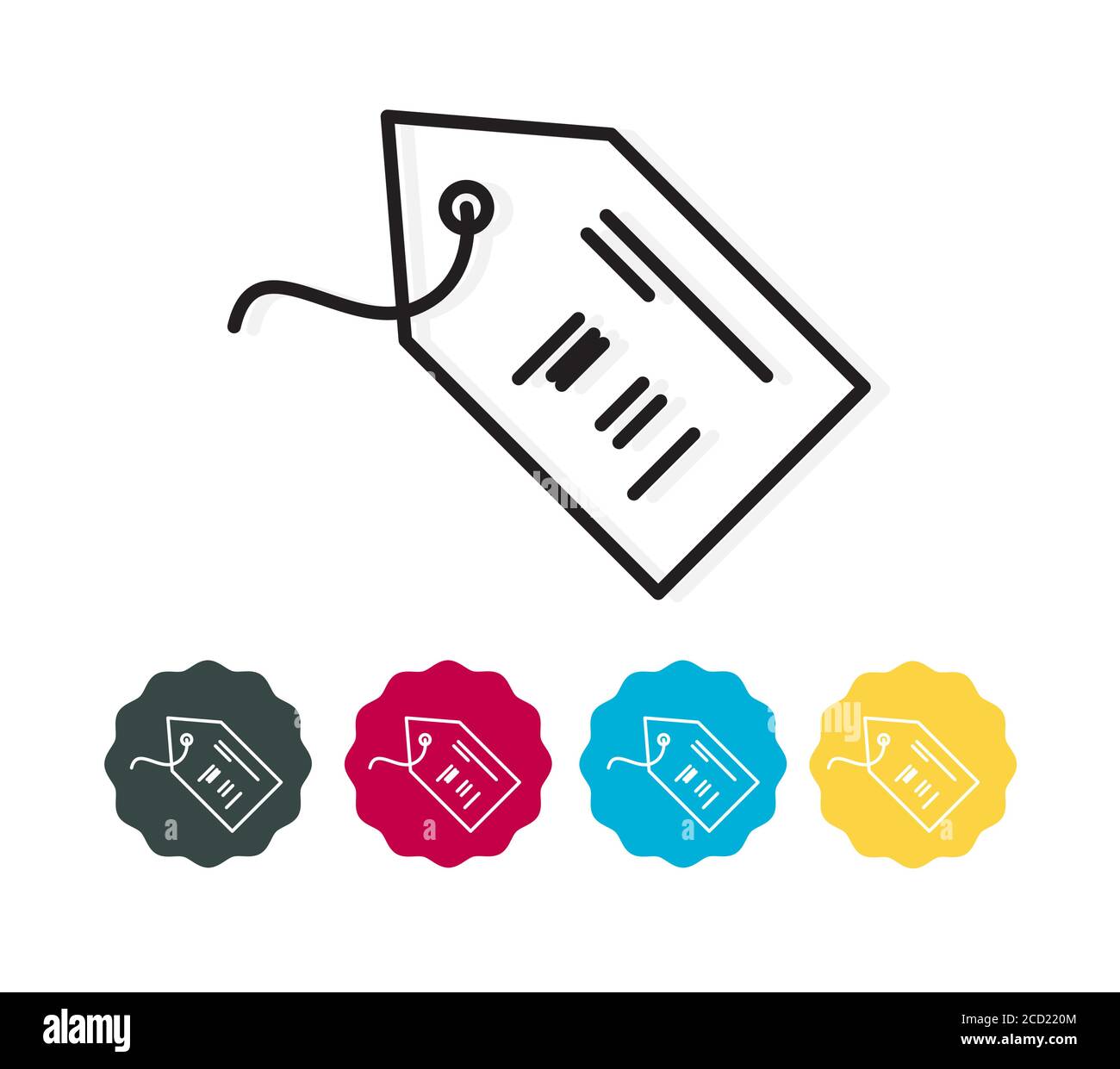 Price Tag with Barcode - Icon as EPS 10 File Stock Vector