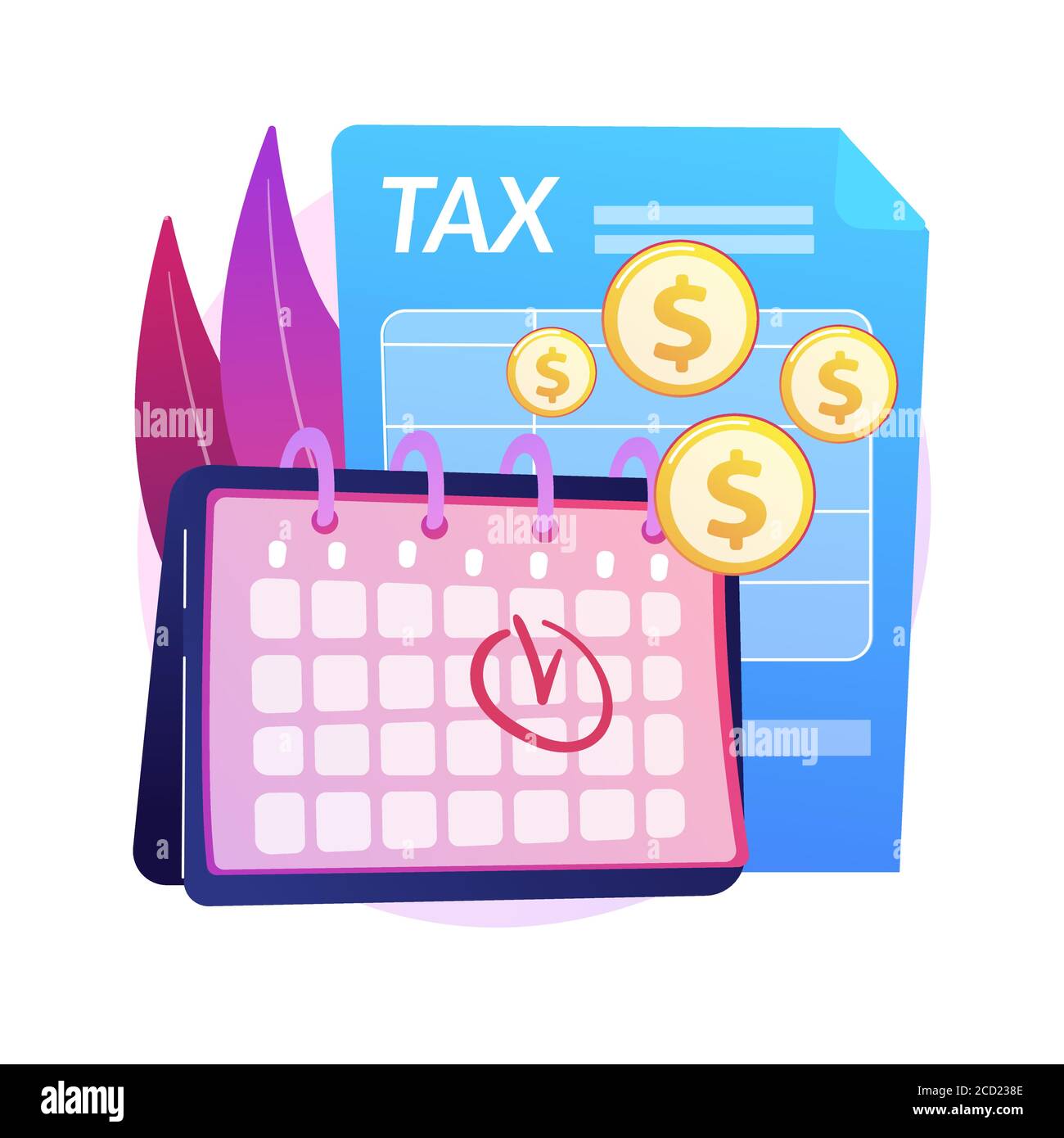 Tax payment deadline abstract concept vector illustration Stock Vector