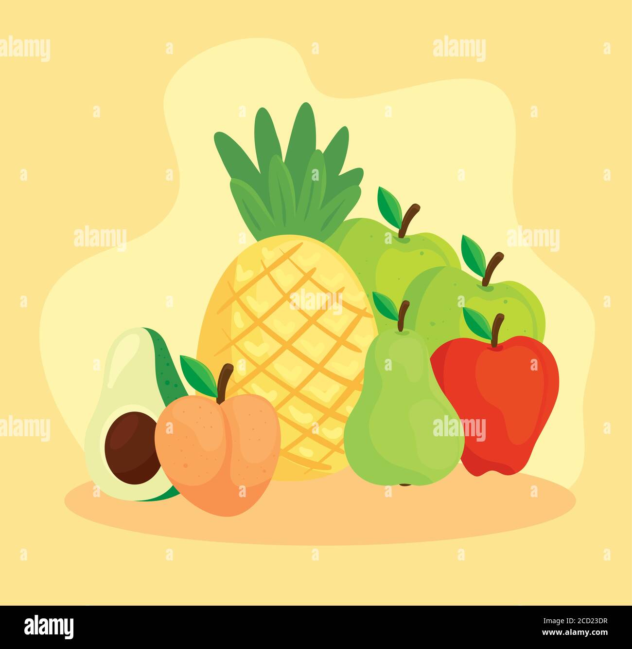 pineapple and tropical fresh fruits Stock Vector Image & Art - Alamy