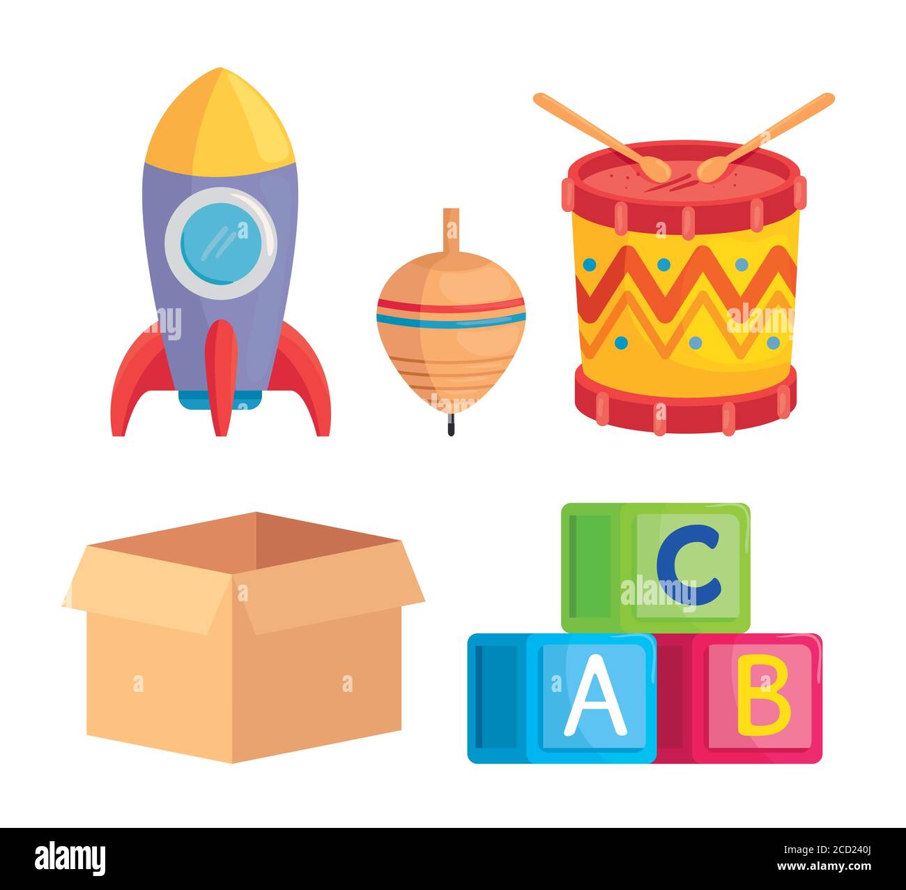 set of cute toys kids in white background Stock Vector Image & Art Alamy