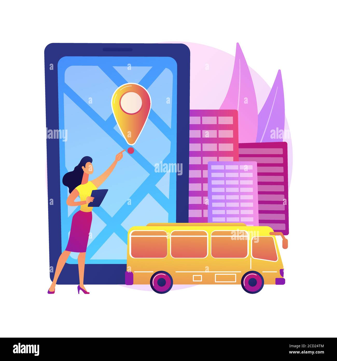 School bus tracking system abstract concept vector illustration Stock ...