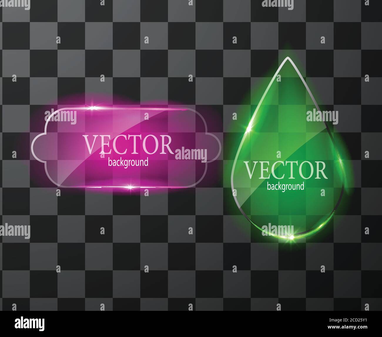 Glass vector button plane. Easy editable background Stock Vector