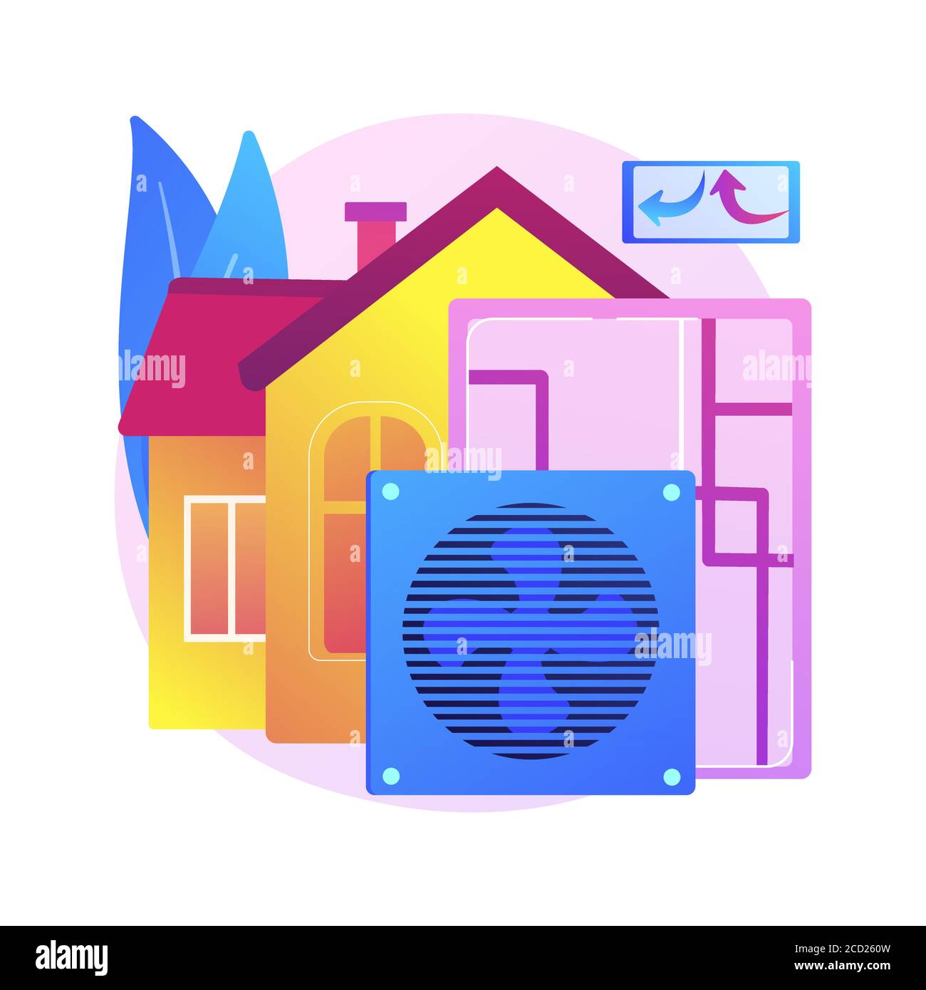 Ventilation system abstract concept vector illustration. Stock Vector