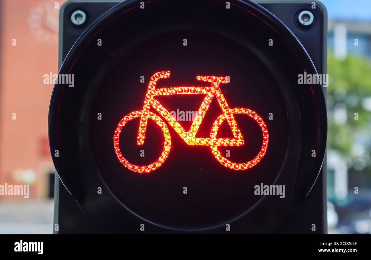 Green and red traffic lights for pedestrian and bicycles found in Kiel  Germany Stock Photo - Alamy