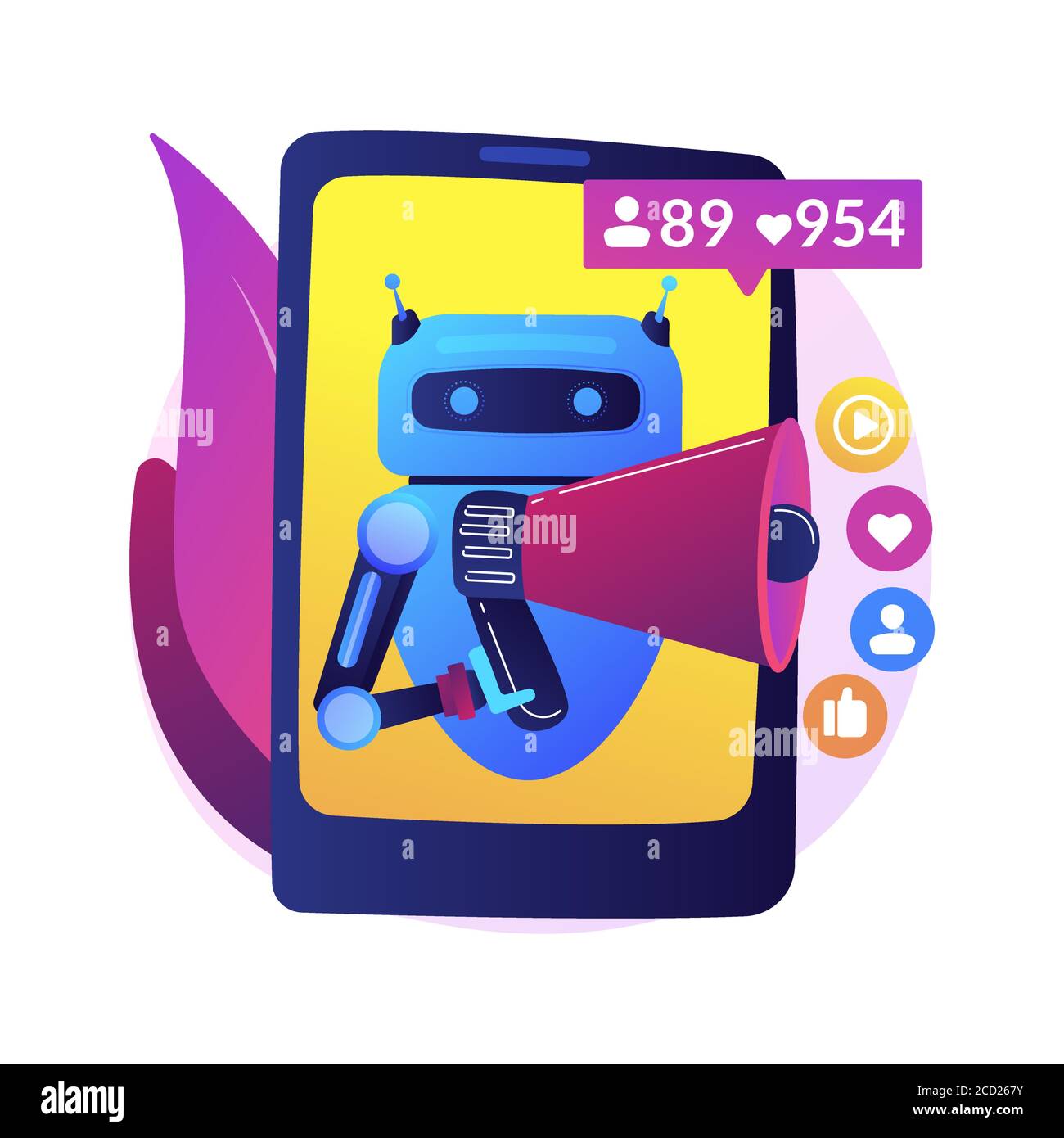 Artificial intelligence in social media abstract concept vector ...