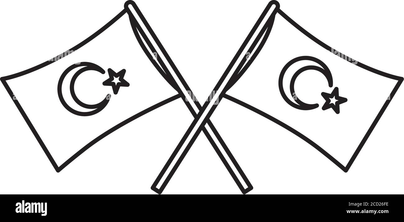 Turkish national flags Black and White Stock Photos & Images Alamy