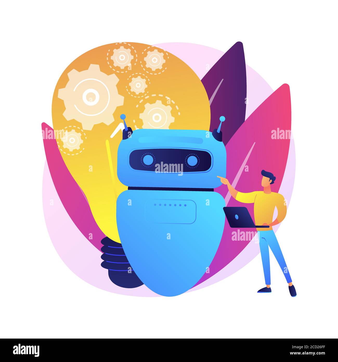 Augmented intelligence abstract concept vector illustration Stock ...