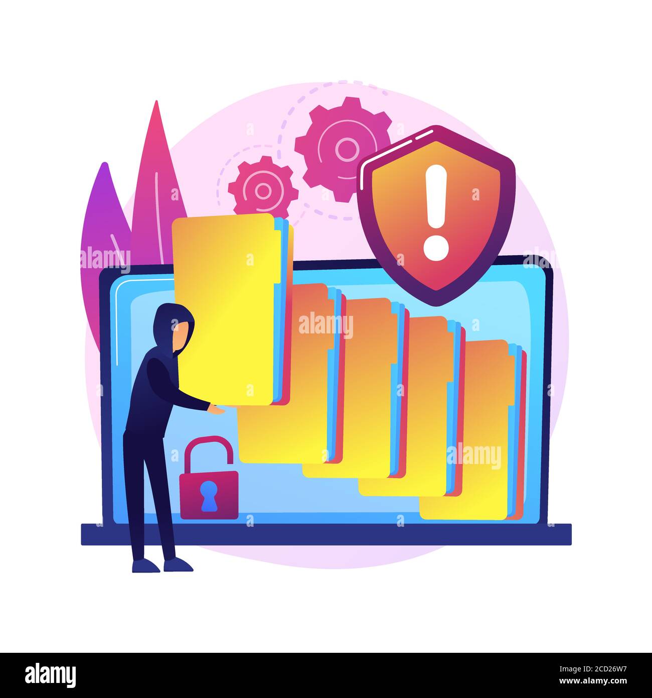 Data leakage abstract concept vector illustration. Stock Vector
