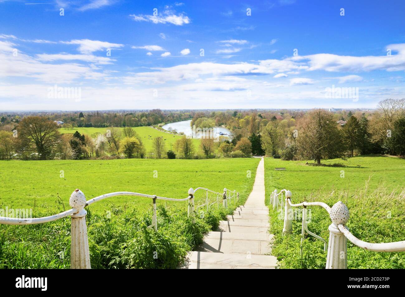 Famous view of the Thames from Richmond Hill, Richmond upon Thames, South West London, Greater London, England, UK Stock Photo