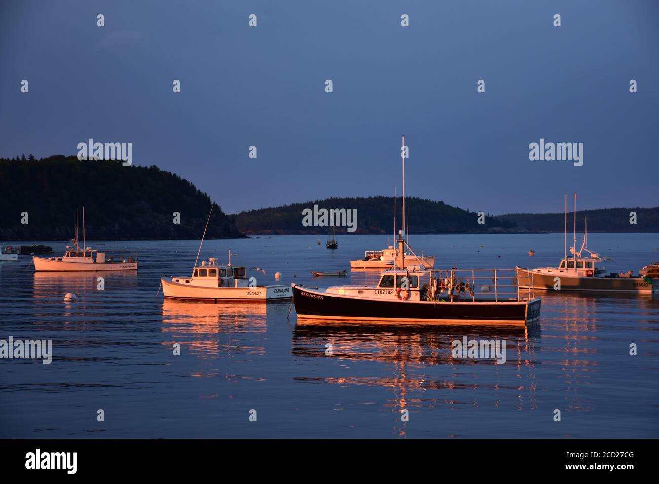 Sunset in Bar Harbor Stock Photo Alamy