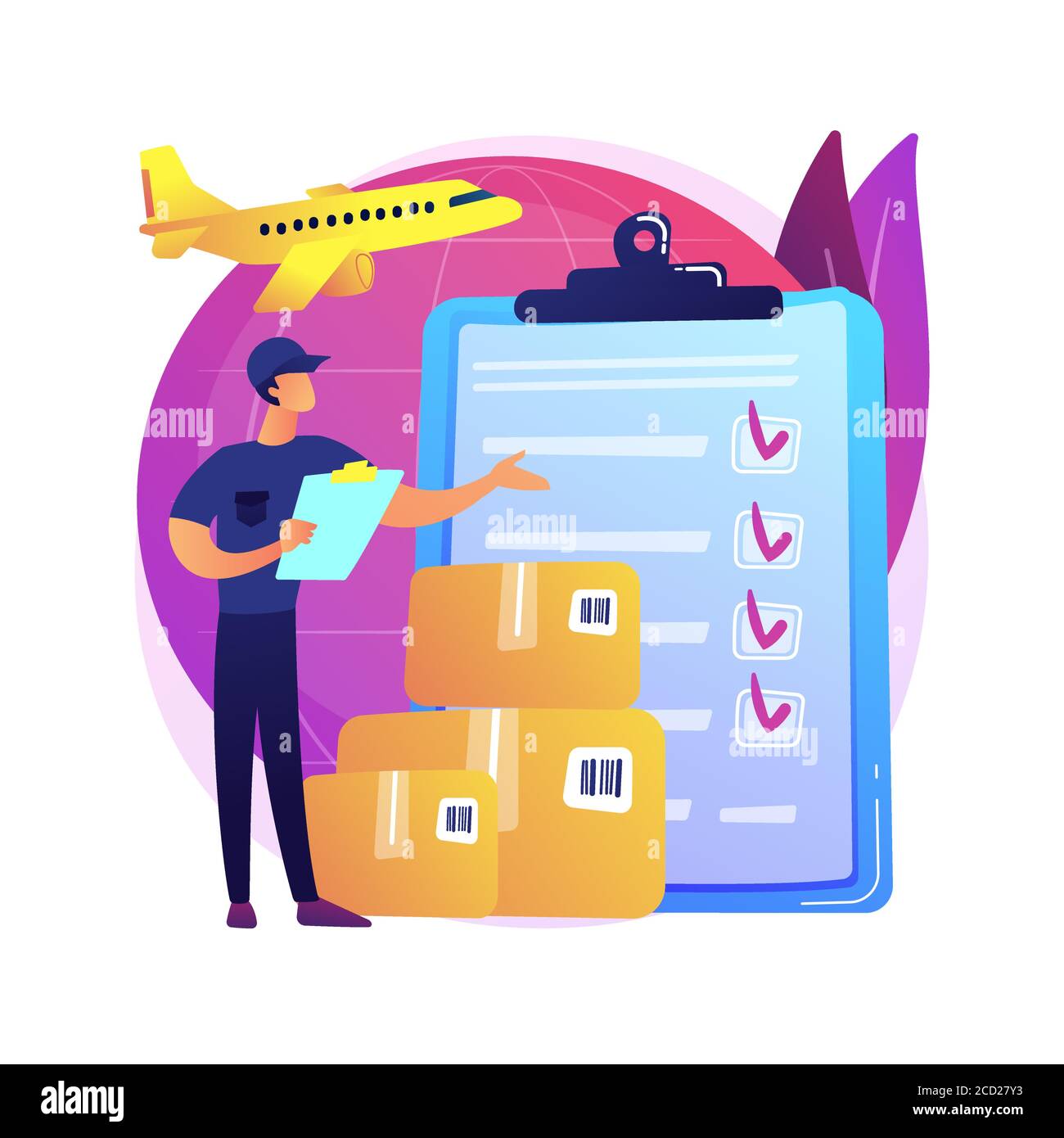 Customs clearance abstract concept vector illustration. Stock Vector