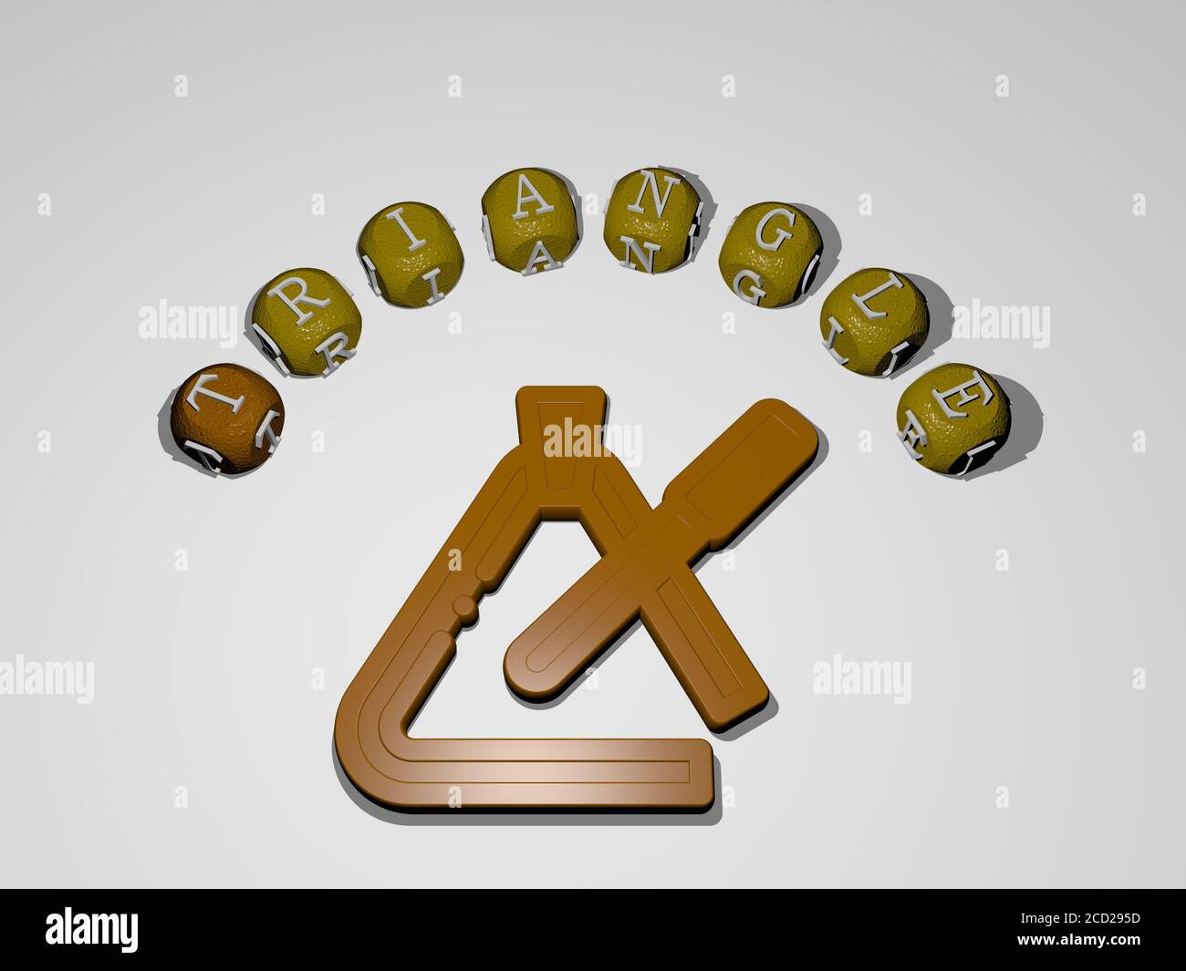 TRIANGLE icon surrounded by the text of individual letters, 3D ...